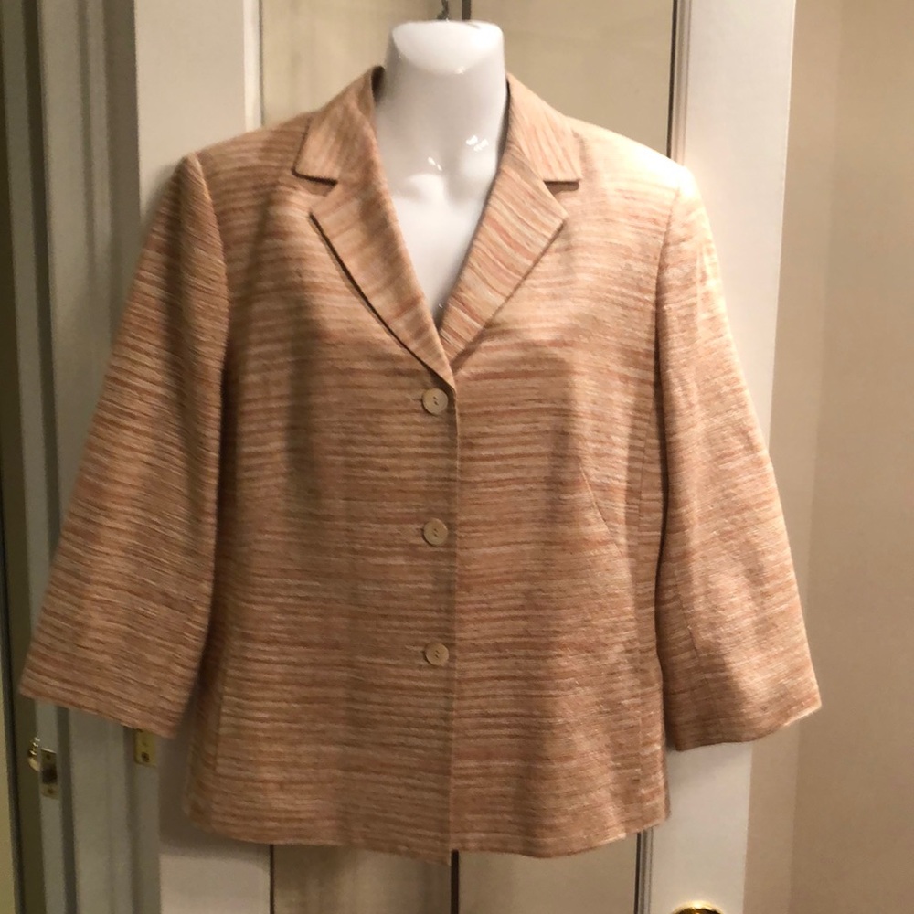 Women's Tan and Peach Silk Blazer
